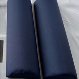 Navy Bolster Pillow Pair - outdoor